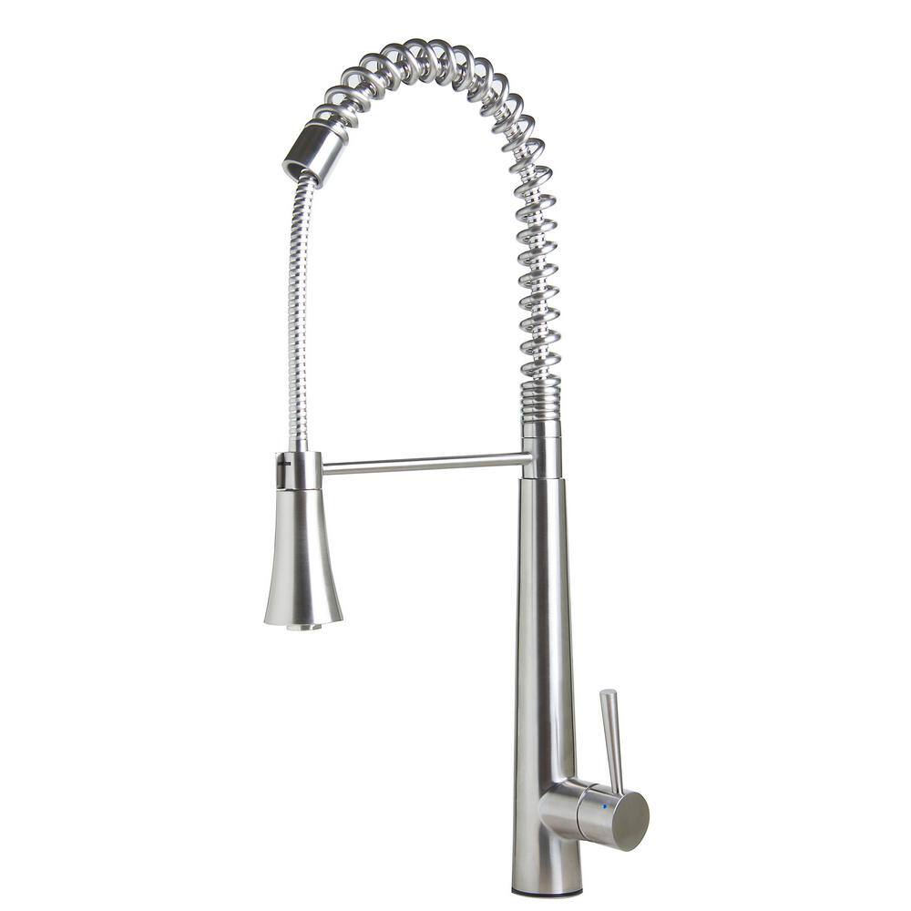 Stainless Steel Commercial Spring Kitchen Faucet with Pull Down Spray