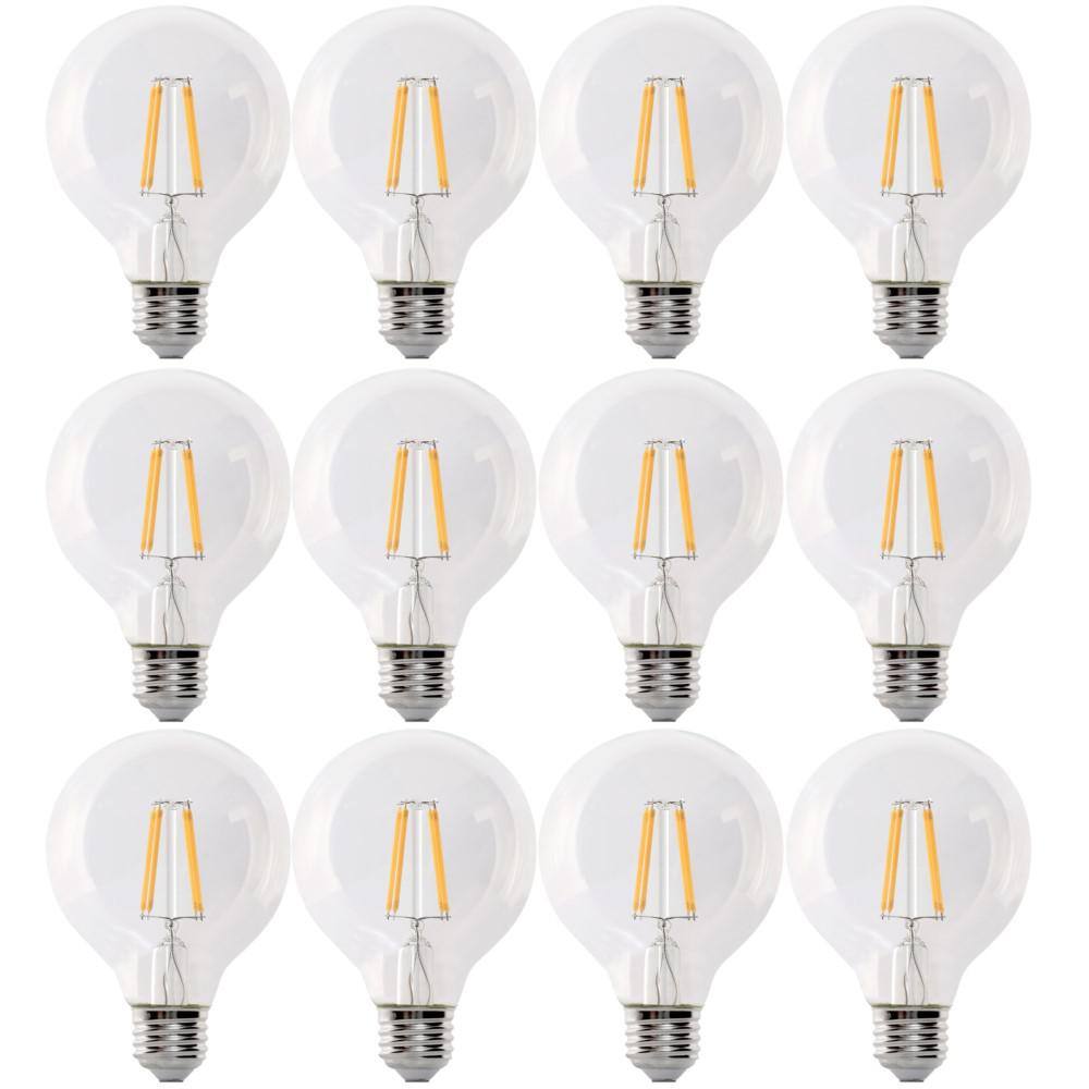 Feit Electric 40 Watt Equivalent G25 Globe Dimmable Filament Clear CEC Title 20 E26 LED Vintage Edison LIght Bulb Soft White 12 Pack G2540927CAFIL 3 RP 4 The Home Depot