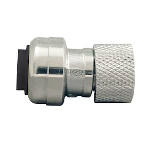 1/4 in. (3/8 in. ) Chrome Plated Brass Push-To-Connect x 3/8 in. Compression Stop Valve Connector