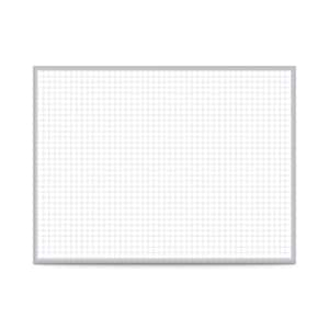 2 x 3 ft. 1 x 1in Grid Whiteboard, Satin Aluminum Frame, White