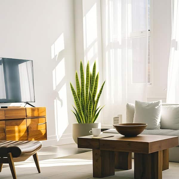 3 ft. Artificial Snake Plant in Pot Green and Yellow Indoor Fake Sansevieria Tree for Indoor/Outdoor(Set of 2)