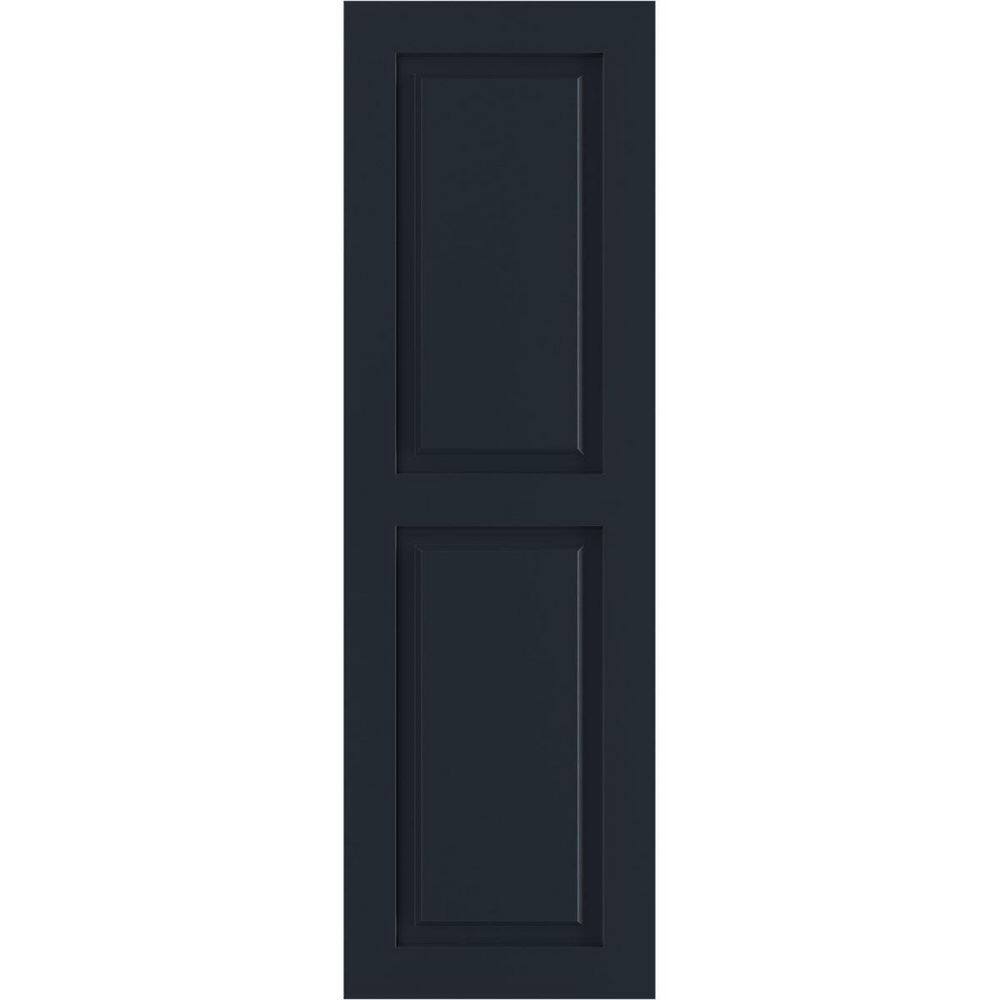 15 in. x 67 in. PVC True Fit Two Equal Raised Panel Shutters Pair in Starless Night Blue price history on PriceWatchPro