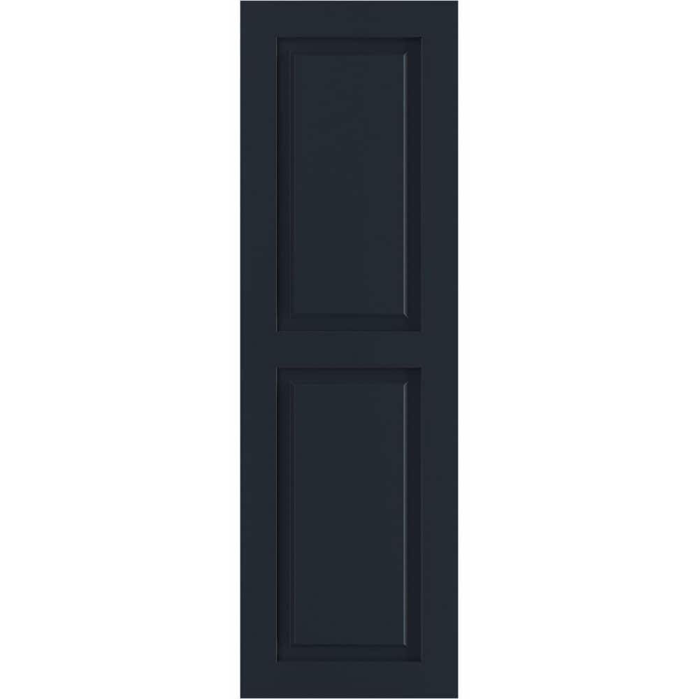 18 in. x 77 in. PVC True Fit Two Equal Raised Panel Shutters Pair in Starless Night Blue price history on PriceWatchPro