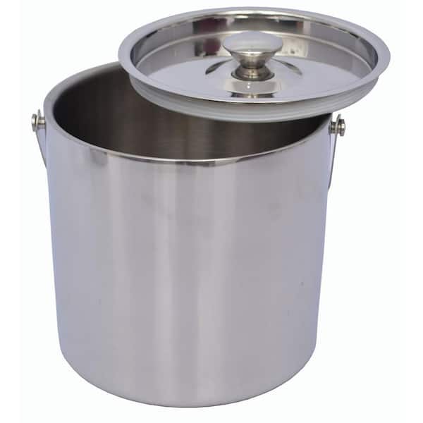 homeasy Ice Bucket 3 L Large Ice Bucket with Lid and Tongs Insulated Ice Cube Tray Stainless Steel with Carry Handle Matte Silver homeasy Ice Bucket 3 L Large Ice Bucket with Lid and Tongs Insulated Ice Cube Tray Stainless Steel with Carry Handle Matte Silver