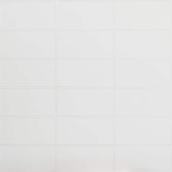Tori Border White 8 in. x 4 in. Matte Ceramic Wall Tile (28 Pieces, 6.02 sq. ft./Case)