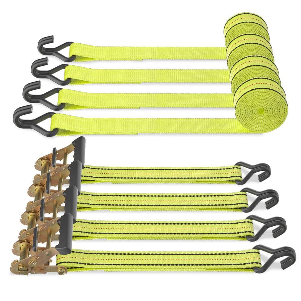 15 ft x 1.5 in Ratchet Strap with Coated Double J Hook Heavy Duty Tie Down 3000 lbs 1000 lbs WLL 4 Pack price history on PriceWatchPro
