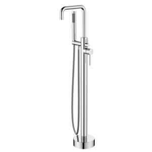 Dax Brass Square Hand Shower Holder with Hose Connector, Brushed Nickel, Silver