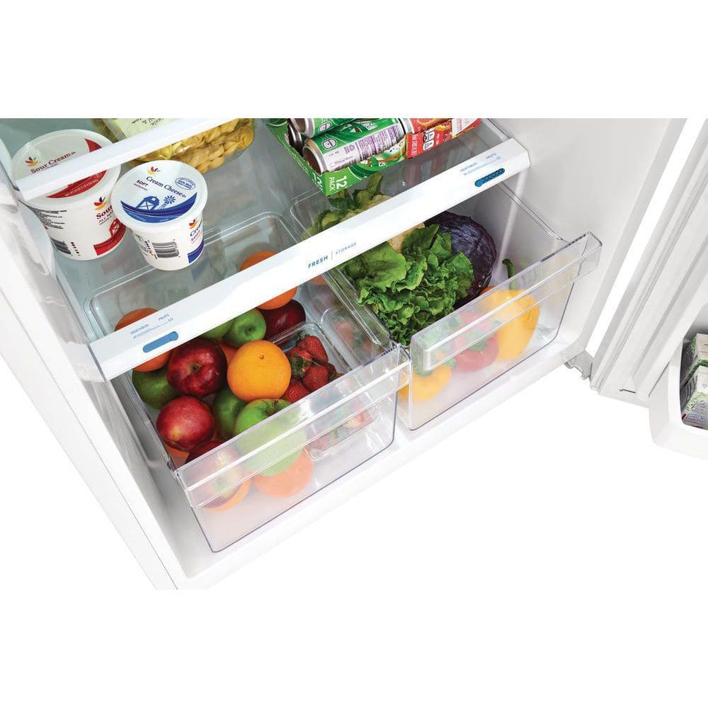 White Compact Top Freezer Refrigerator with Ice Maker