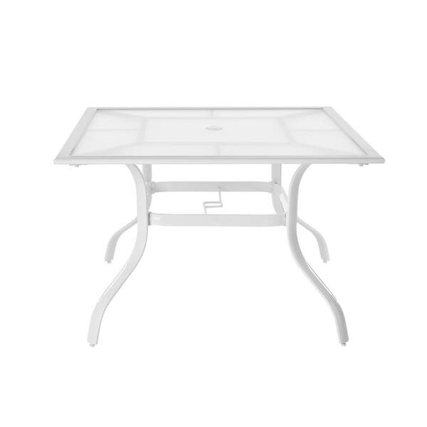 hampton bay commercial aluminum outdoor patio acrylic top dining table