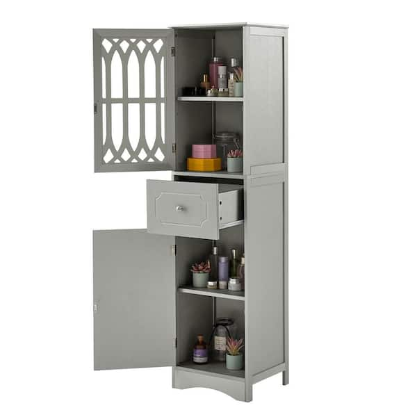 Boss Tall Storage Cabinet Gray - Room & Joy