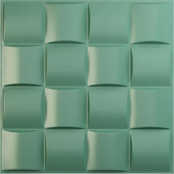 Ekena Millwork 19 5/8 in. x 19 5/8 in. Baile EnduraWall Decorative 3D Wall Panel, Sea Mist (12-Pack for 32.04 Sq. Ft.)