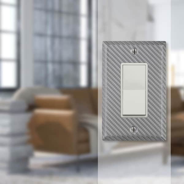 Branston 1 Gang Rocker Steel Wall Plate - Silver