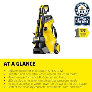 2500 Max PSI 1.55 GPM K 5 Power Control Cold Water Corded Electric Induction Pressure Washer Vario and DirtBlaster Wands