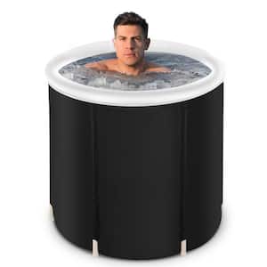 1-Person Black Portable Spa Adult Spa Soaking Bucket Outdoor Portable Cold Water Therapy tub