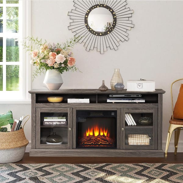 VEVOR Fireplace TV Stand Fit 70 in. Freestanding Wood w/ 42 VEVOR Fireplace TV Stand Fit 70 in. Freestanding Wood w/ 42