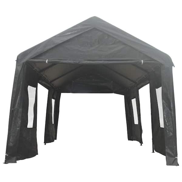 10 x 20 ft. Party Tent Gazebo Heavy Duty Outdoor Car Canopy Carport Portable Garage in Gray