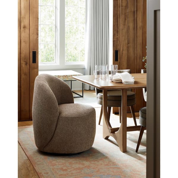 Livabliss Carmen Modern Dining Chair, Light Brown, 33 in. H x 27 in. W x 28 in. D