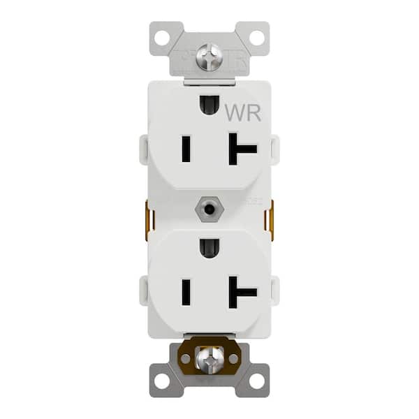 X Series 20 Amp 125-Volt Outdoor Tamper Resistant Heavy-Duty Duplex Outlet Back Wire Matte White