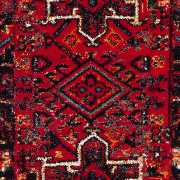 SAFAVIEH Vintage Hamadan Red/Multi 2 ft. x 8 ft. Floral Border