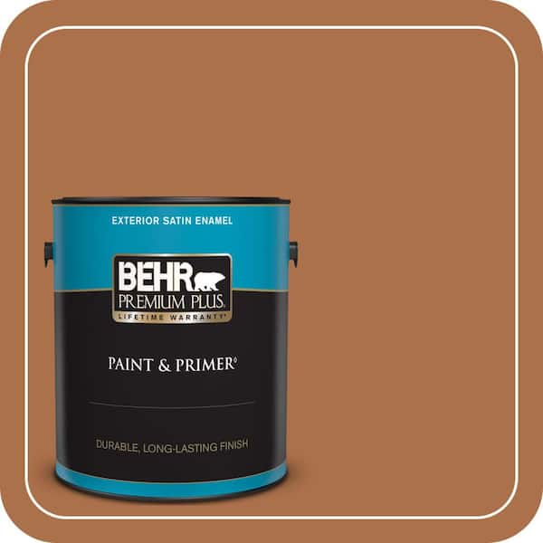 BEHR PREMIUM PLUS 1 gal. #260D-7 Copper Mountain Satin Enamel Exterior Paint & Primer