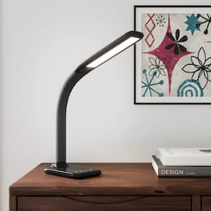 24 in. Black LED Desk Lamp with Advanced Control Features
