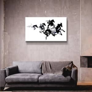 'Black Horses' by Robert Farkas Canvas Wall Art