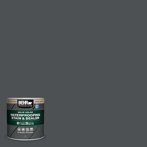 8 oz. #PPU26-01 Satin Black Solid Color Waterproofing Exterior Wood Stain and Sealer Sample