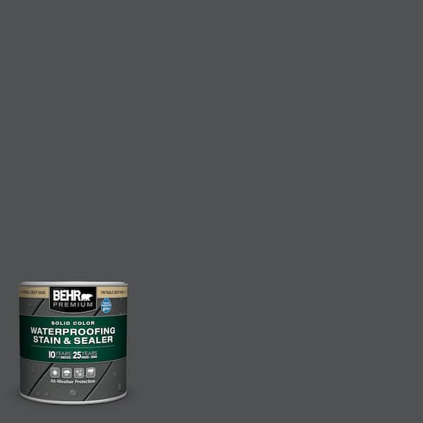 8 oz. #PPU26-01 Satin Black Solid Color Waterproofing Exterior Wood Stain and Sealer Sample