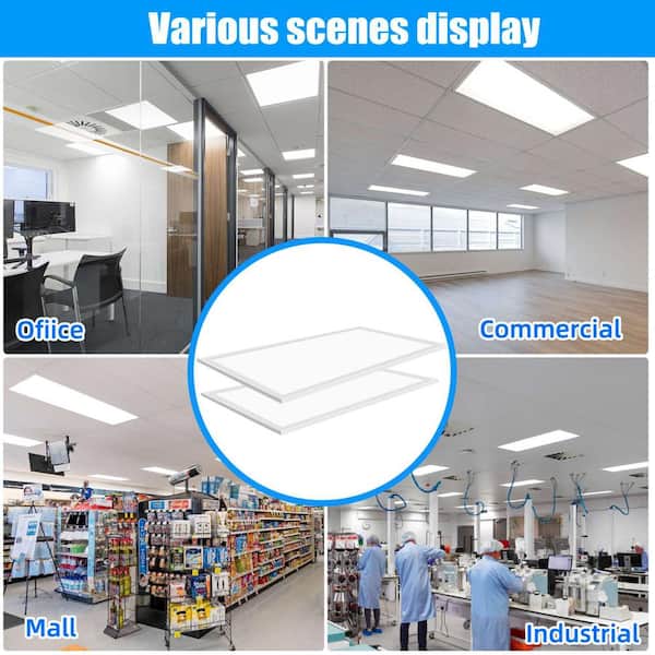 Honbei 2 ft. x 4 ft.7800LM Integrated LED Panel Light 5000K 2 x 4 LED Panel Light Recesed Back-lit Fixture for Office (20-Pack)