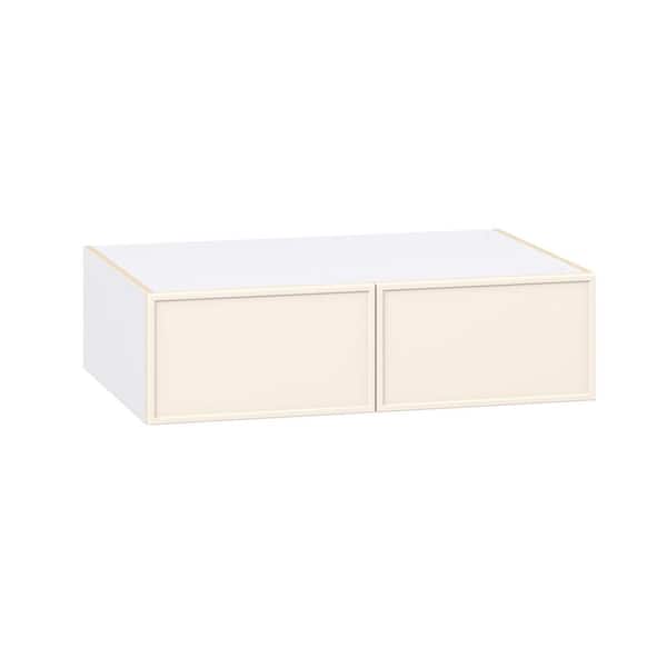 J COLLECTION Fairview 36 in. W x 24 in. D x 10 in. H Assembled Slim Shaker Wall Bridge Kitchen Cabinet in Washed Linen