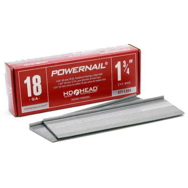 POWERNAIL 1-3/4 in. x 18-Gauge Powercleats Steel Hardwood Flooring Nails (1000-Pack)