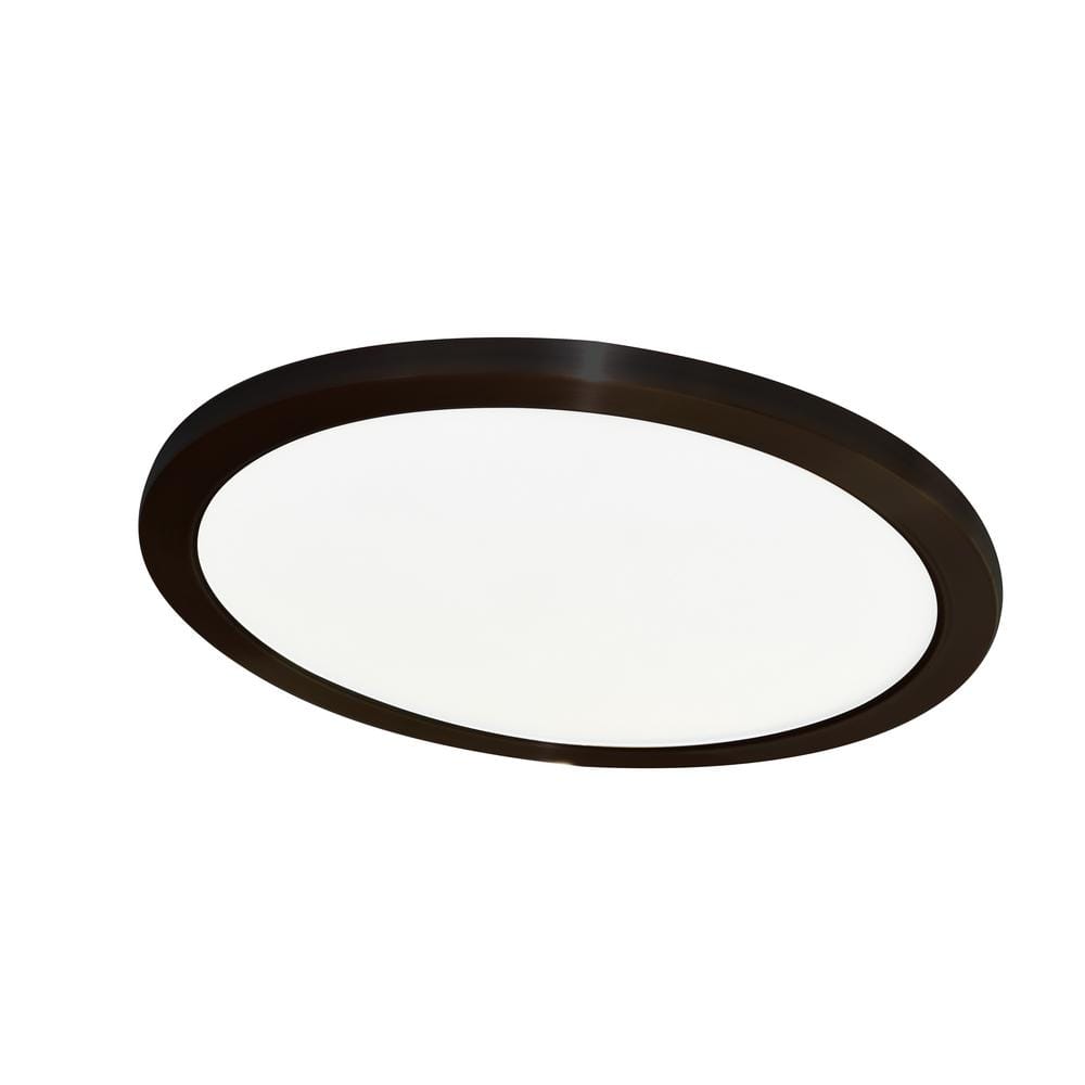 Eglo Trago Two 16 in. 1-Light Black LED Flush Mount with White