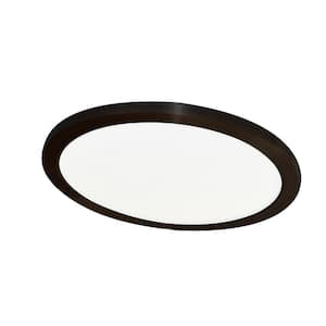 Trago Two 16 in. 1-Light Black LED Flush Mount with White Acrylic Diffuser