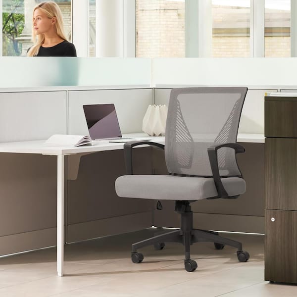 LACOO Office Purple Mid Back Swivel Lumbar Support Desk, Computer