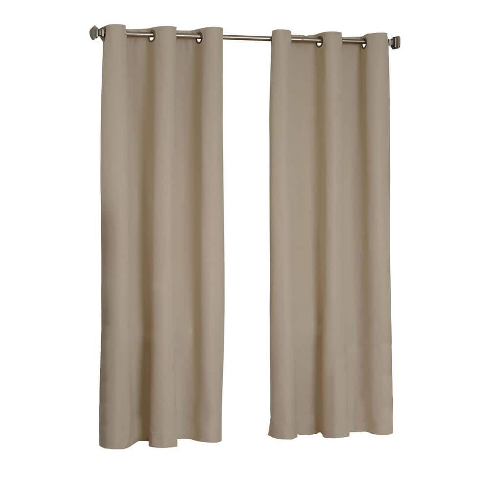 Eclipse Beige Thermal Grommet Blackout Curtain 42 In W X 63 In L 10708042x063be The Home Depot