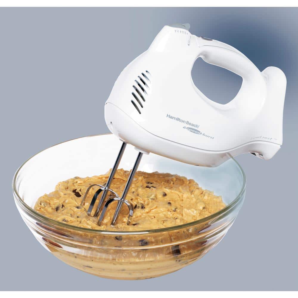 White 4-Quart Glass and Plastic Stand Mixer with Variable Speed