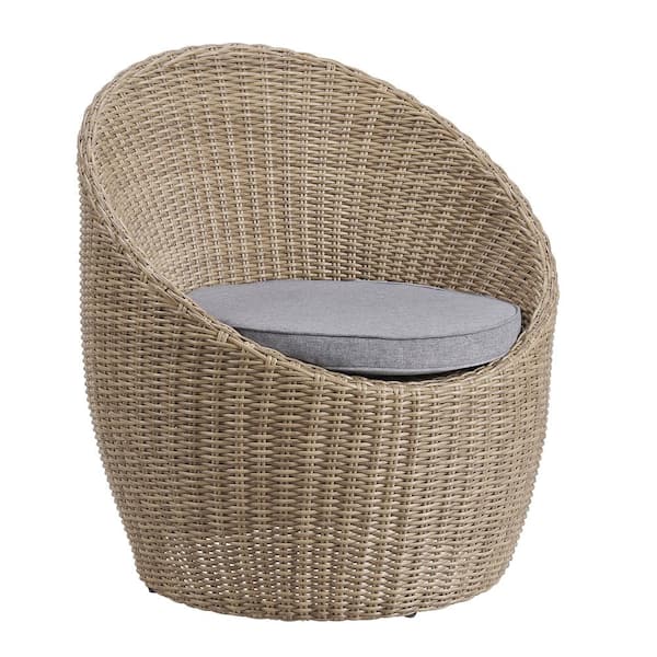 Strafford The Wicker with All-Weather Depot Cocktail Home 2-Chairs H and Set 18 Alaterre Gray in. Furniture Cushions with 3-Piece Outdoor - AWWL01LL Table
