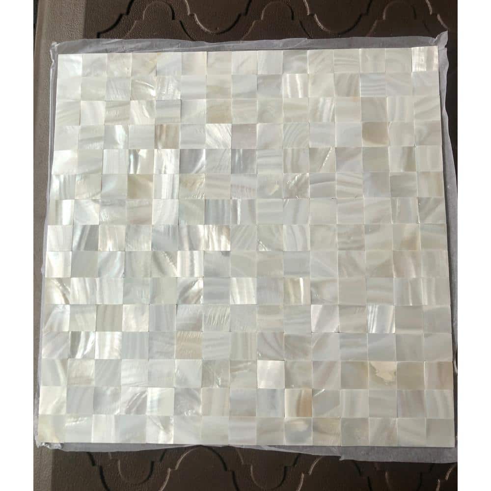 Ivory White 12x12 Mother of Pearl Self-Adhesive Mosaic Tile