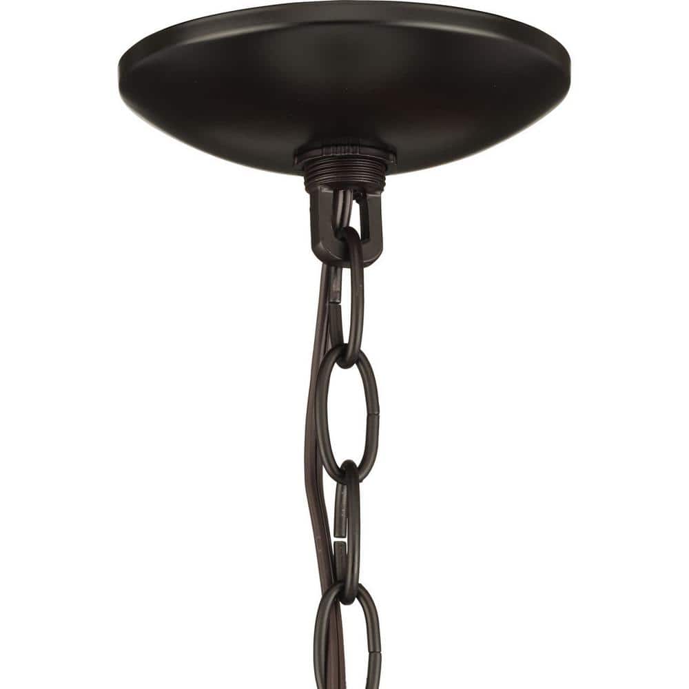 Antique Bronze 2-Light Inverted Pendant with Etched Glass Shade