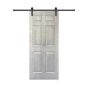 36 in. x 80 in. Gray Cashmere Panel Interior Sliding Barn Door with Hardware Kit