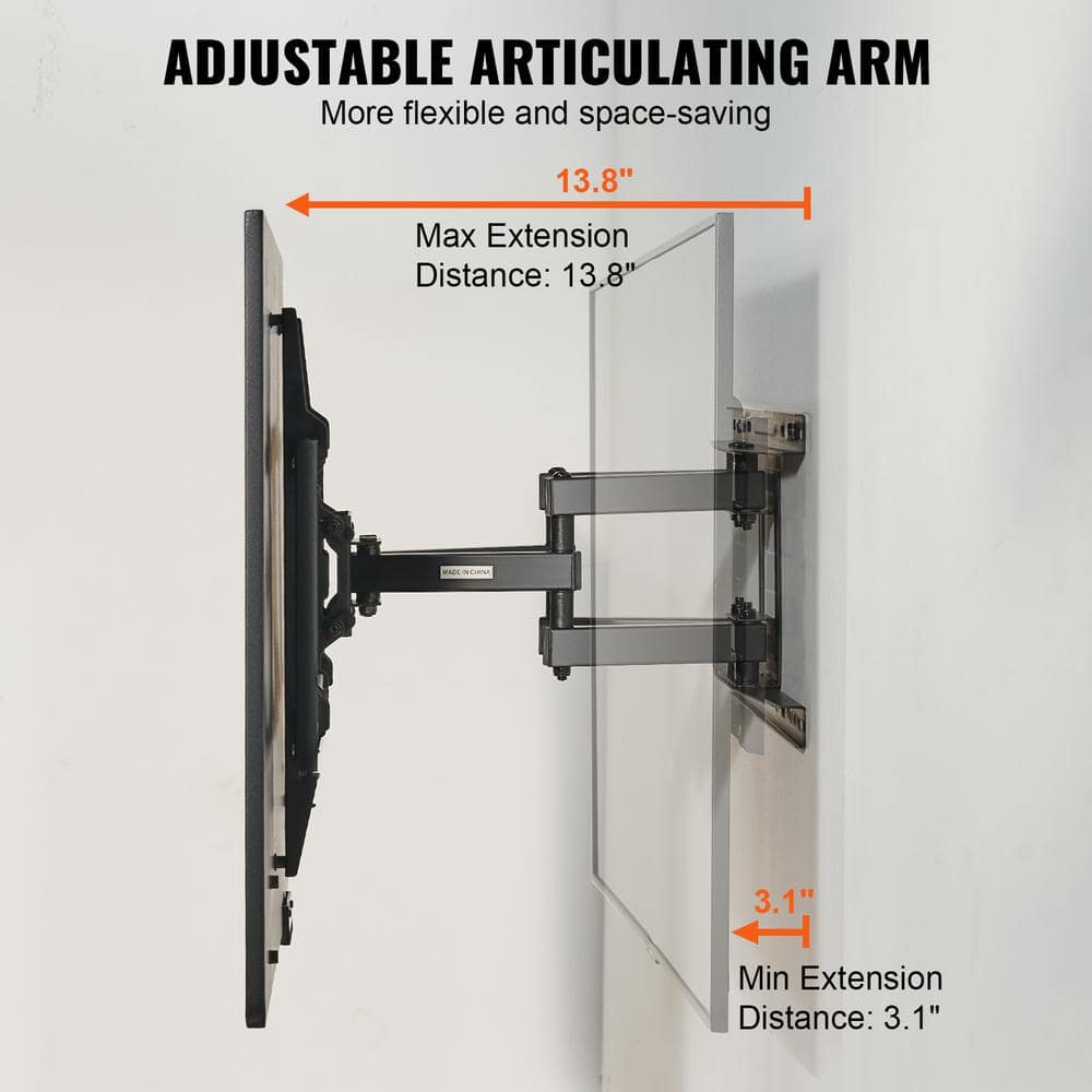VEVOR Black Full Motion Wall Mount for 37"-75" TVs