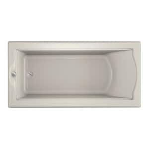 Fuzion 70.7 in. x 35.4 in. Rectangular Soaking Bathtub with Reversible Drain in Oyster