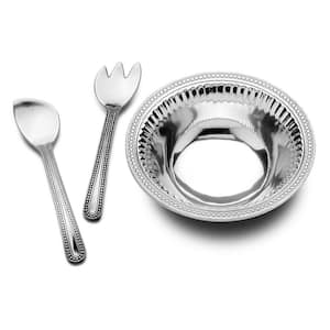 Flutes and Pearls Large 3-Piece Salad Set