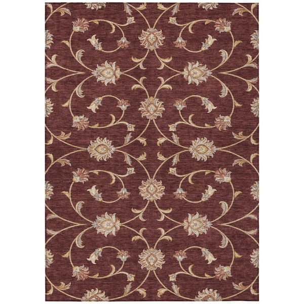 Chantille Machine Washable Indoor/Outdoor Abstract ACN3079 Burgundy 8 ft. x 10 ft. Area Rug
