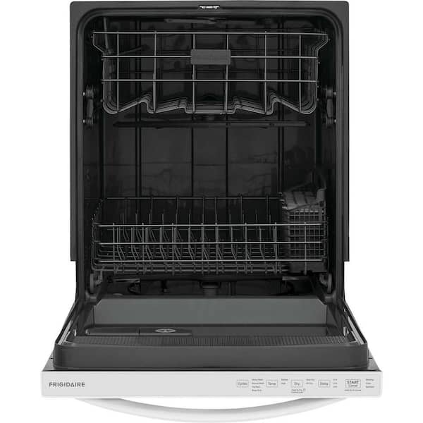24 in Top Control Built In Tall Tub Dishwasher with Plastic Tub in White with 4-cycles