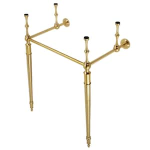 Edwardian Brass Console Sink Leg in Brushed Brass