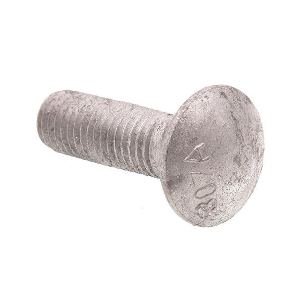 Prime-Line 5/8 in. -11 x 2 in. Hot Dip Galvanized Steel Carriage Bolts A307 Grade A (5-Pack)
