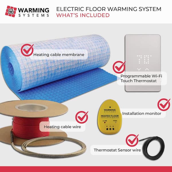 床暖房システム　floor warming system WARMING SYSTEMS 70 sq. ft. Electric Floor Heating Mat Kit 120V