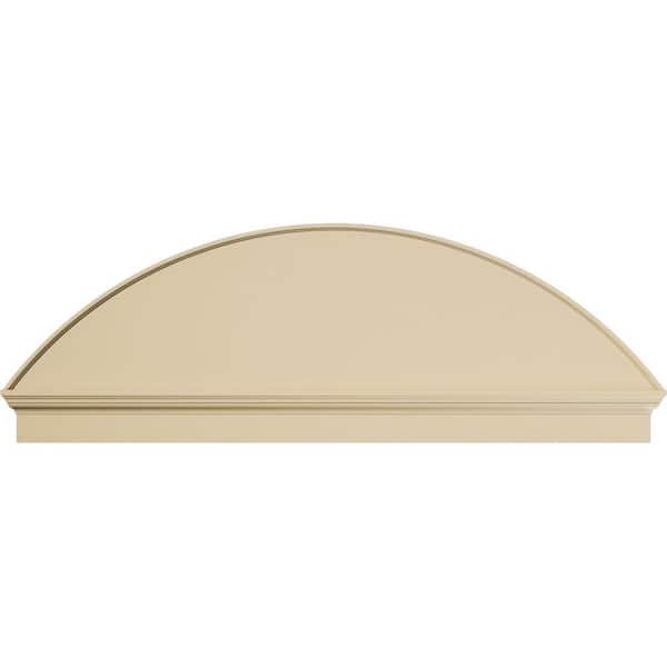 Ekena Millwork 72-in W x 24-7/8-in H x 2-3/4-in P Segment Arch Smooth Signature Urethane Combination Pediment, Primed Tan