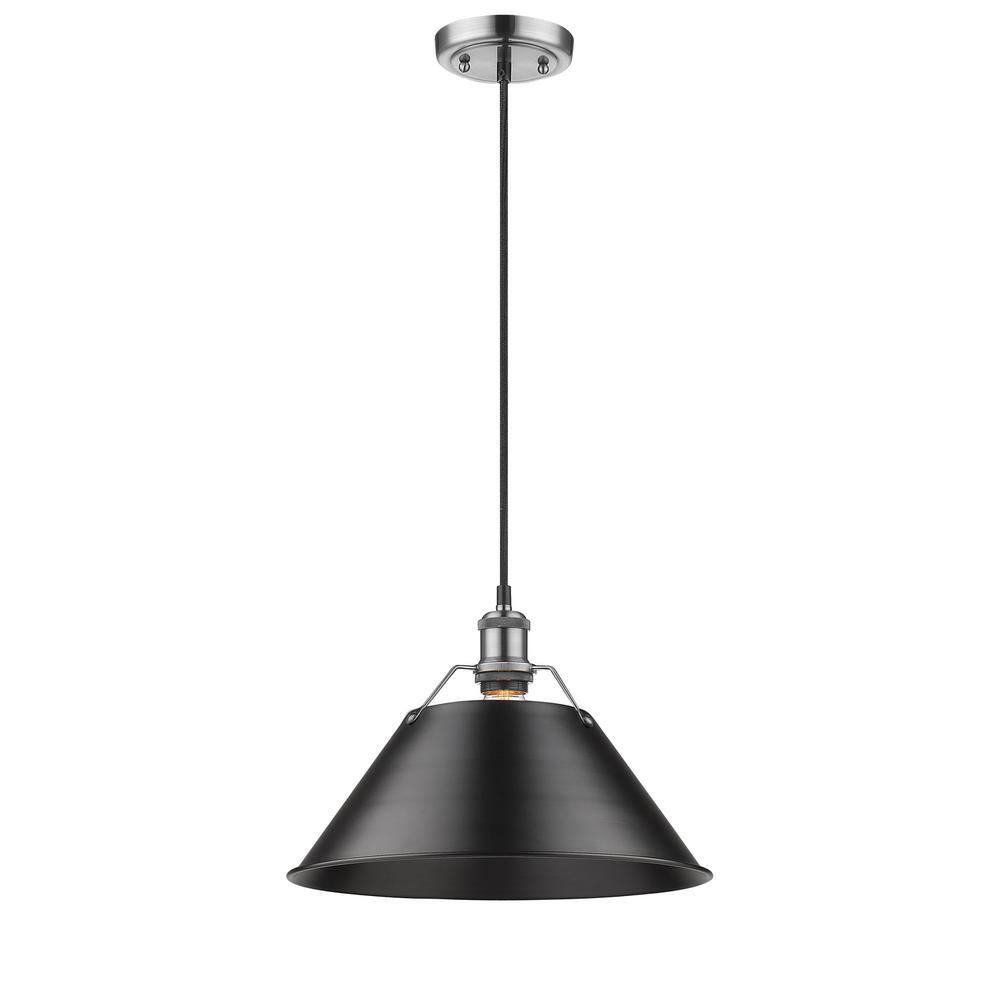 Orwell Transitional Large Pendant in Silver with Glass and Pewter Finish